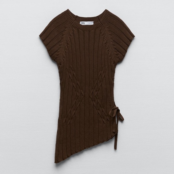 ZARA Ribbed Sweater Top - Picture 1 of 7